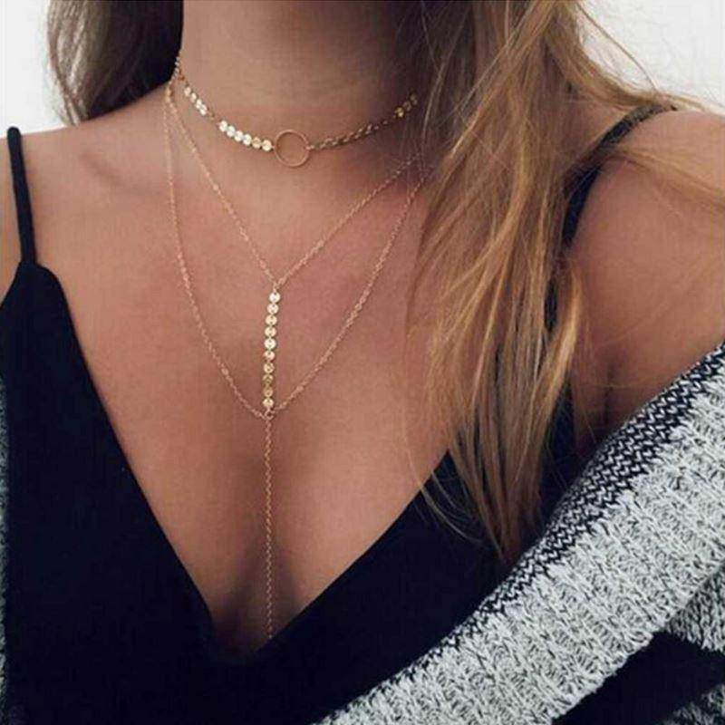 Three Layer Lariat Choker Necklace - Big J's Showstoppin' Store